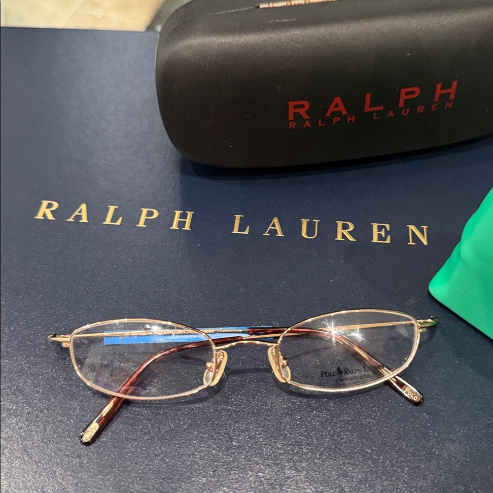Ralph Lauren stainless steel‎ gold and tortoise shell P478 Glasses